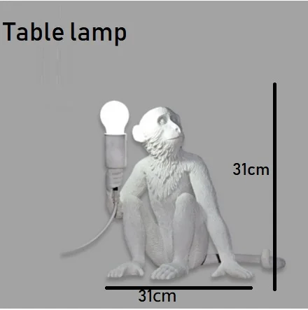 LukLoy современный подвесной светильник лампа в форме обезьяны Лофт пеньковая веревка лампа коридор исследование кафе обезьяна подвесной светильник подвесной винтажный светильник - Цвет корпуса: Table light