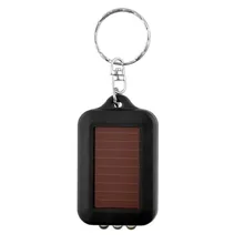 100% Brand New Mini Portable Solar Power 3 LED Light Keychain Keyring Torch Flashlight with Re-chargeable Built-in Battery