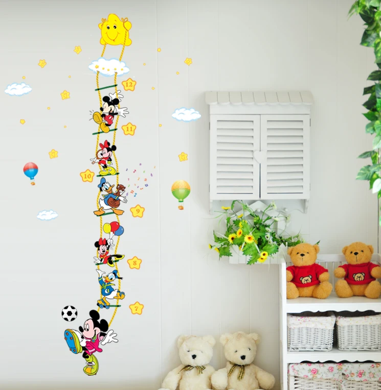 

Mouse Donald Duck Height Measurement Chart Kids Wall Stickers Decal Art 7113