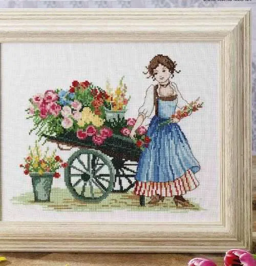 Kit point de croix belle collection victorienne Fleuriste, femme et