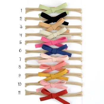 

Baby Girls Nylon Headbands 20pcs/lot Mix Colors Suede Bow Headband Small Bow Hairband Infant Hair Accessories Kidocheese