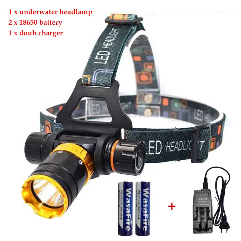 T6 LED 4000 Lumen 5 Mode led Headlight Dive Waterproof Scuba Diving Headlamp Underwater work