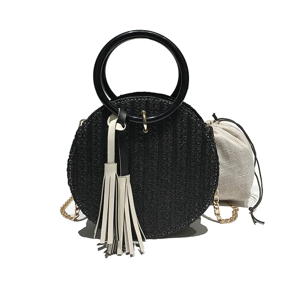 

OCARDIAN Handbags Bags For Women 2019 New Retro Fashion Beach Rattan Weave Feather Tassel Crossbody Shoulder Bag Dropship A19
