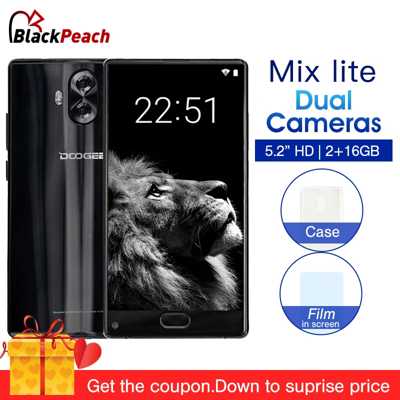 DOOGEE Mix lite 5 2 &quotБезель мобильный телефон Andorid mtk6737 четыре ядра 7 0 ГБ 16 13MP двойная