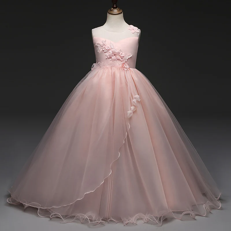 

Long Gown For Senior Junior Teens Summer Baby Flower Girl Dresses for Wedding Party Dress for 5-14 Years Teenager Children Kids