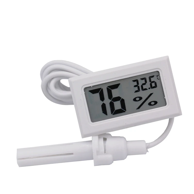 Digital Thermometer Hygrometer Temperature Humidity Gauge with Probe for  Vehicle Reptile Terrarium Fish Tank Refrigerator 20