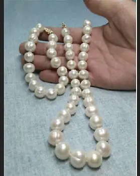 

HOT HUGE NATURAL AAA 10-11MM SOUTH SEA WHITE PEARL NECKLACE + BRACELET 17.5"7.5"