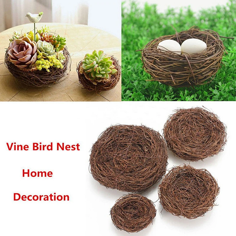 

New Handmade Vine Brown Bird Nest House Home Nature Craft Holiday Decoration
