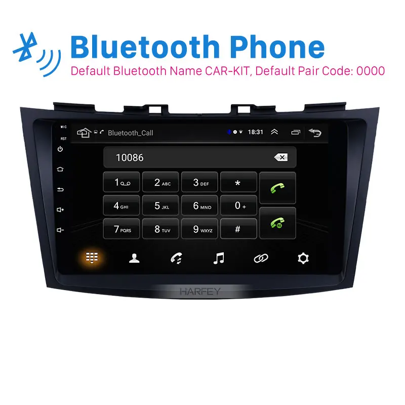 Excellent Harfey 9 inch Android 8.1 for SUZUKI SWIFT 2011-2013 Auto Radio GPS Navigation Audio system Bluetooth Music USB WIFI DVR 2