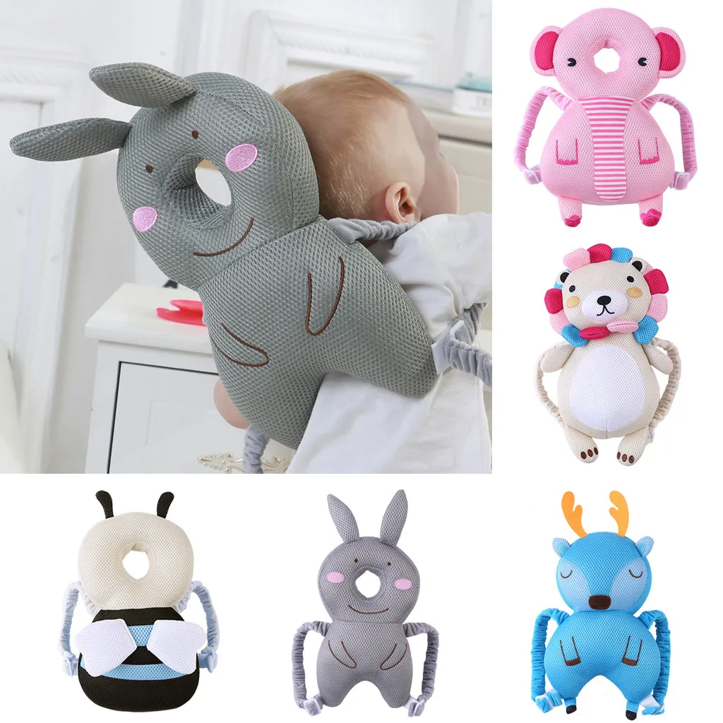 

Cartoon Newborn Baby Head Protector Back Safety Baby Soft Adjustable Head Protective Cushion Pad for Walk Sit Learning supplies