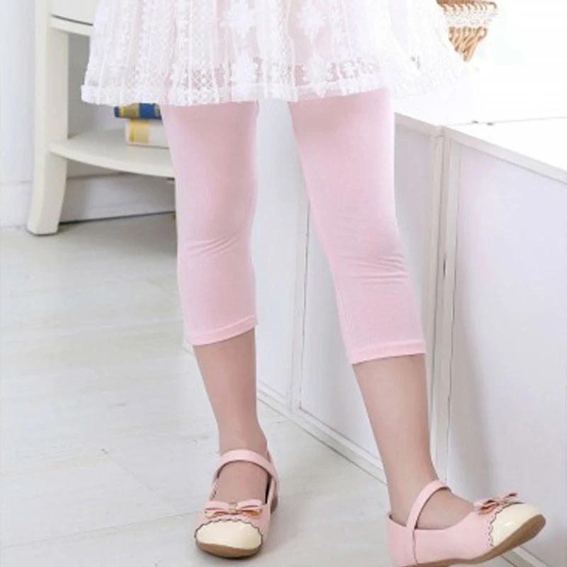 

Girl Pure Modal 7 Score Underpants girls 3/4 legging cotton polyester spandex Skinny Elastic Waist Pencil Pants Knee Length D40