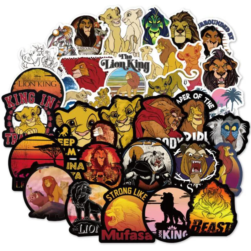 

50pcs Lion stickers Different Laptop Car Wall Vinyl Decal Sticker Art Decor Switch Sticker Refrigerator Sticker