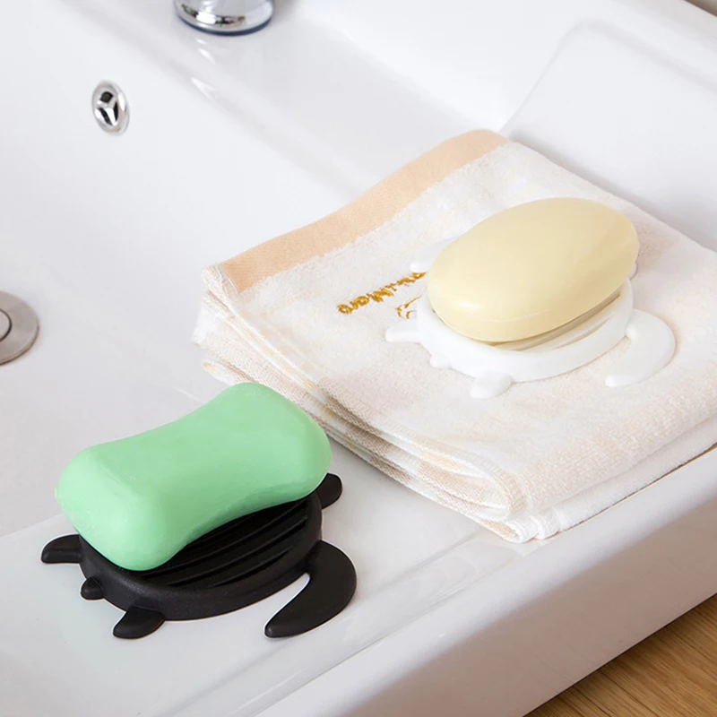 

Solid Color Tortoise Shape Plastic Drain Soap Racks Holder Shelf For Bathroom