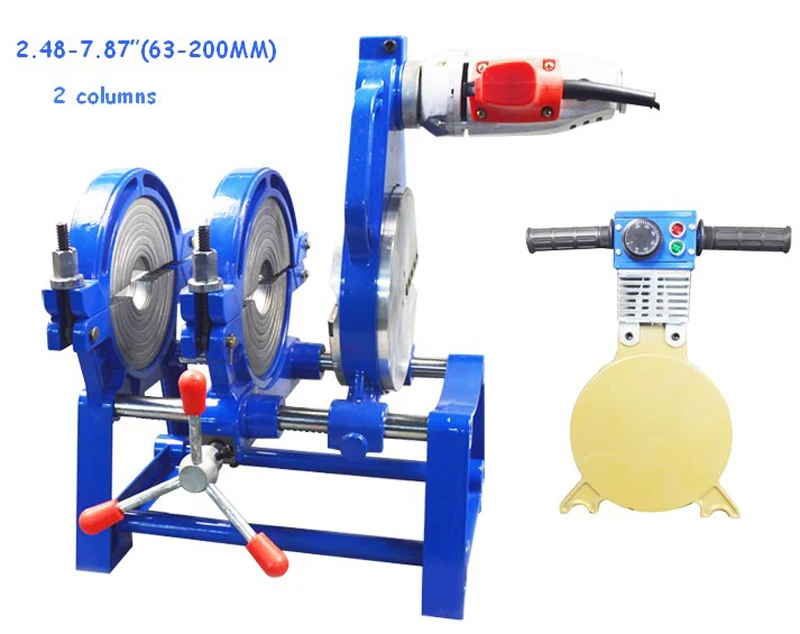 Гарантия на 3 года 220 В сварочный аппарат для сварки труб 63-200 мм PE PPR PB PVDF HDPE Сварочный аппарат для стыковой сварки труб двигатель горячего расплава