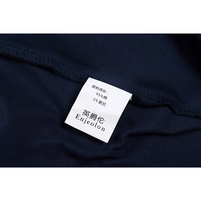 Enjeolon брендовая Летняя мужская Повседневная рубашка-поло с коротким рукавом рубашки поло однотонные черные Большие размеры 3XL женские блузки T1649