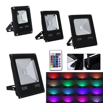 

10W/20W/30W/50W RGB Garden LED Flood Light 220V Led Flood light Spotlight Outdoor Lighting Wall Washer Lamp Reflector IP65
