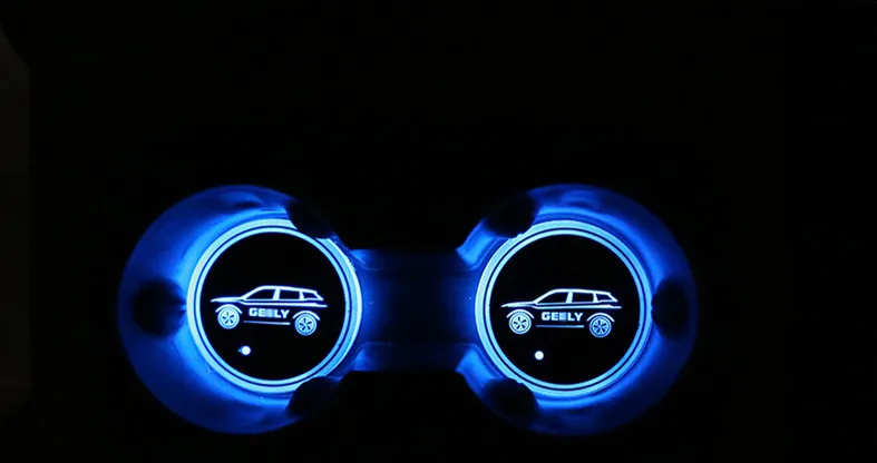 Декоративный светильник для салона автомобиля, креативный беспроводной светильник для Geely Atlas Emgrand X7 Sport - Цвет: blue 2pcs