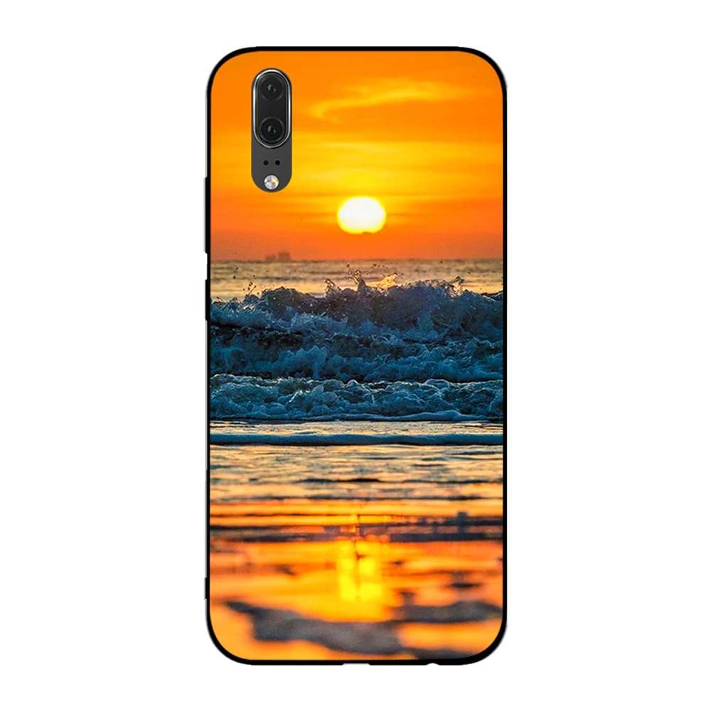 Пляжная волна закат мягкий телефон для huawei Honor 6A 7A 3GB Pro 7X 8X 8C 10 Lite Note задняя