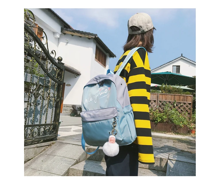 Menghuo Women Waterproof Nylon Backpack Female Rucksack School Backpack for Girls Fashion Travel Bag Bolsas Mochilas Sac A Dos--_13