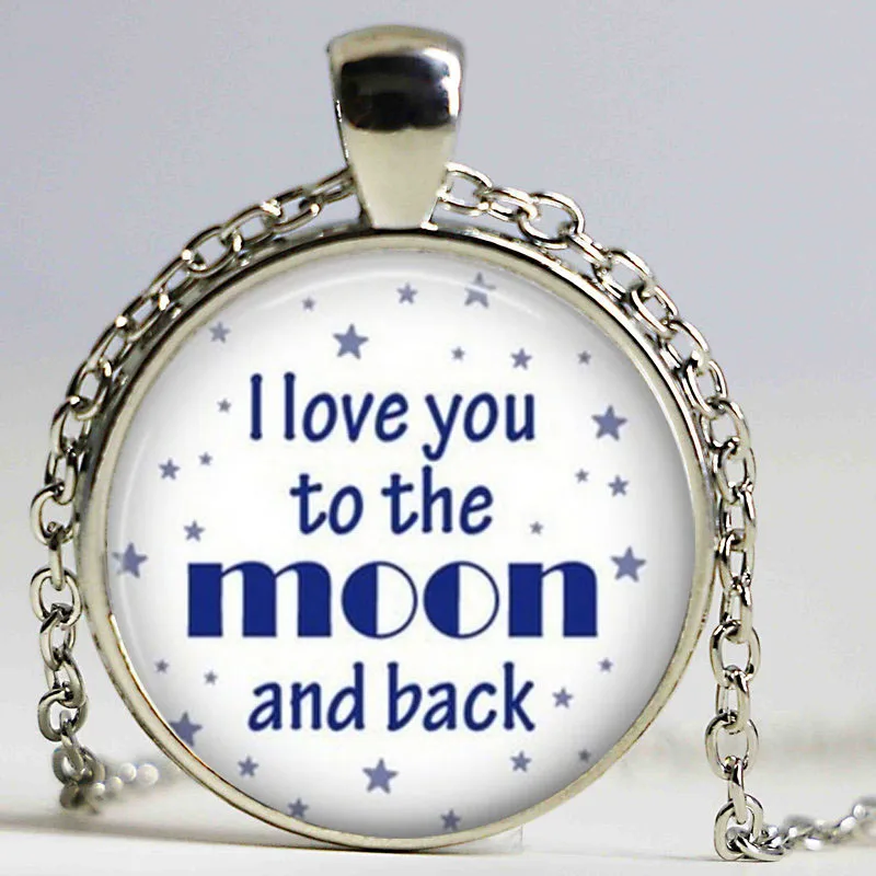 Custom Necklace,Famous Quote Pendant Necklace,I love you to the moon and back Jewelry,Best Friends gift idea