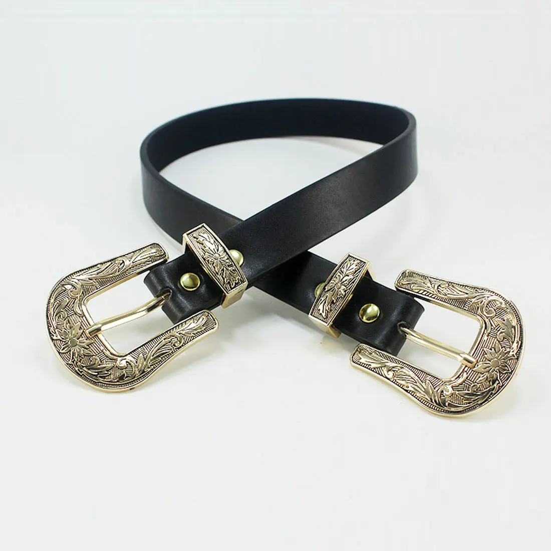 Comfortable Pu Leather Belts Cummerbunds Women Geometric Metal Waist