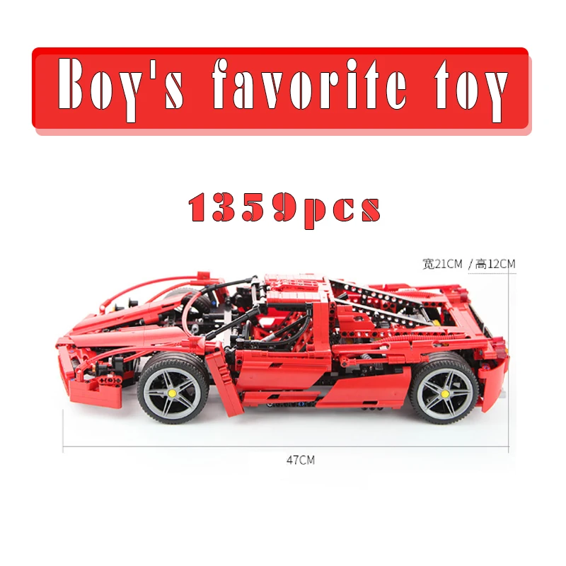 Bela 9186 Enzo 1:10 DIY Car Model Building Blocks Set 1359pcs Educational Jigsaw Construction Bricks Gift toys compatible legoes