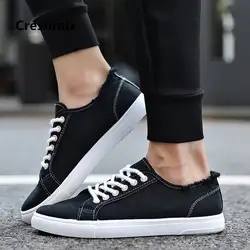 Cresfimix/мужские классические белые однотонные туфли на плоской подошве Мужские Классные удобные парусиновые туфли на шнуровке модная
