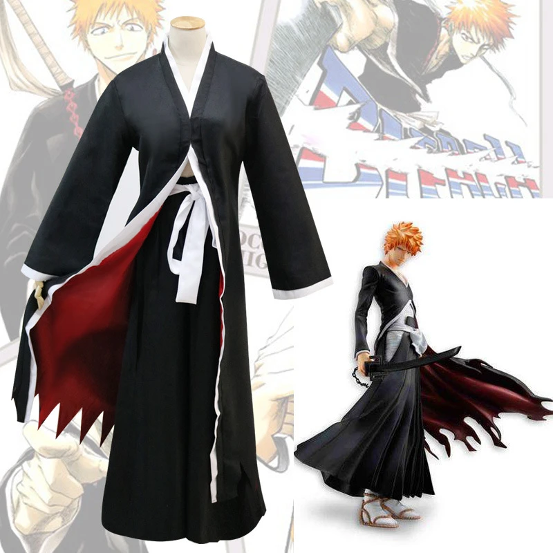 Death Cosplay clothes Ichigo Bankai COS cloak Ichigo Bankai cloak  Robe|Anime Costumes| - AliExpress