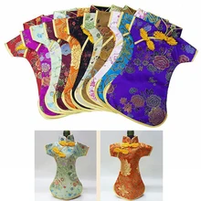 Cheongsam Tang костюм шелковая крышка бутылки Рождество бутылки вина Декор набор одежды Кухня украшения на год ужин вечерние