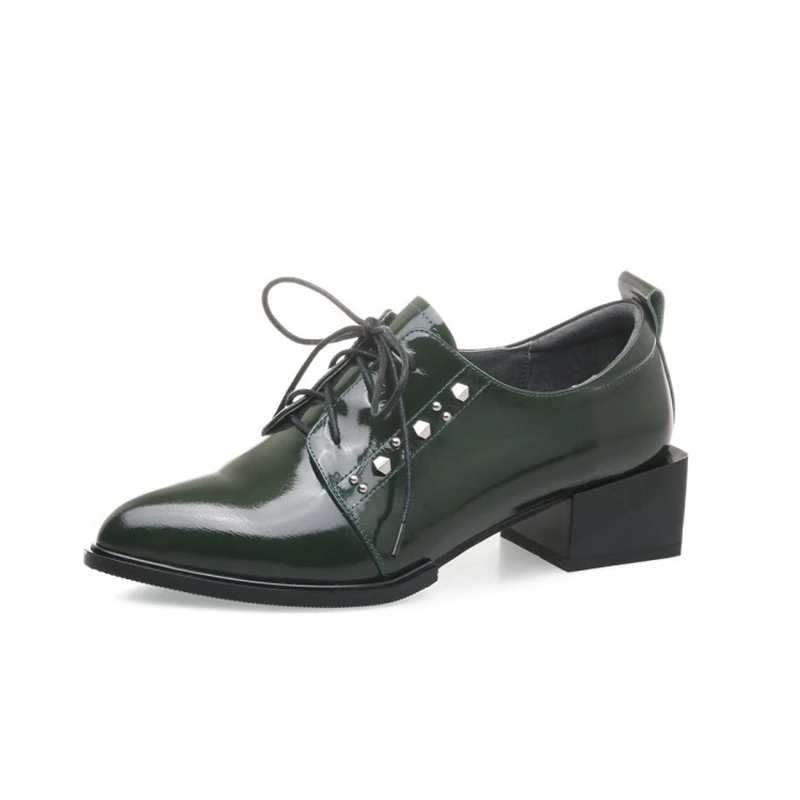 

Women Genuine Leather Oxford Shoes Flat Ladies Female Footwear Handmade Vintage Lace Up Spring Autumn 2019 New Free Shipping