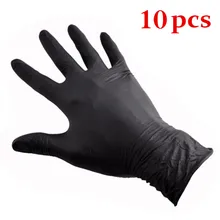 10 шт HQ Одноразовые черные нитриловые перчатки для тату машины комплект поставки торговля- TA-006