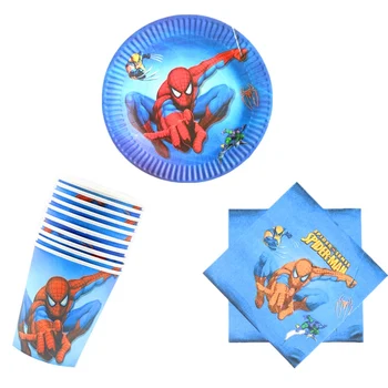 

60pcs/lot Superhero disposable party set avengers birthday party supplies superhero plates cups napkins 20people use