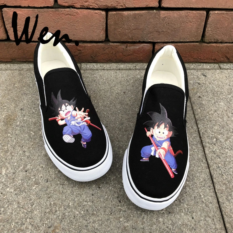Cuando los hombres de las resbalón en los de diseño personalizado Anime Goku Dragon Ball Unisex zapatillas lona plataforma alpargatas planos|slip on|slip on shoeswomen slip on - AliExpress