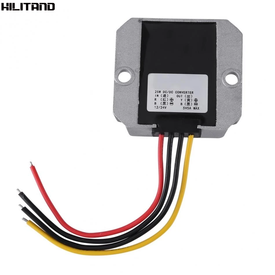 

DC-DC 12V/24V To 5V 5A 25W Voltage Step Down Module Buck Power Supply Converter for Car Vehicle Voltage Regulator Controller