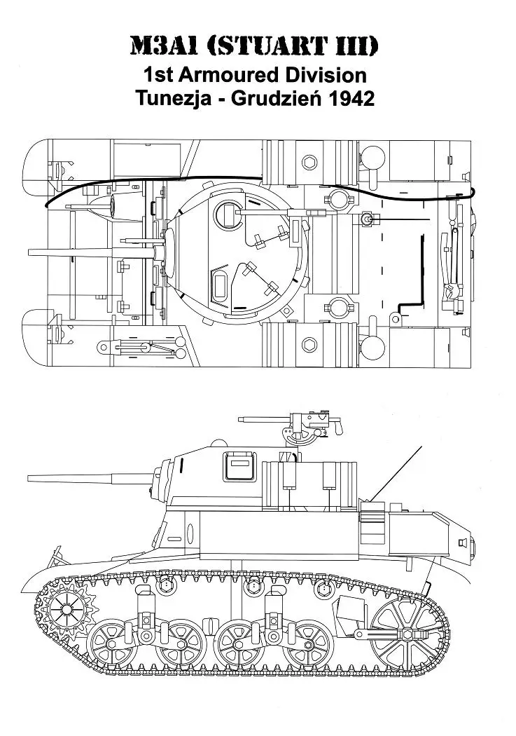 Бак бумажный модель Американский M3A1 Стюарт(Стюарт) танк