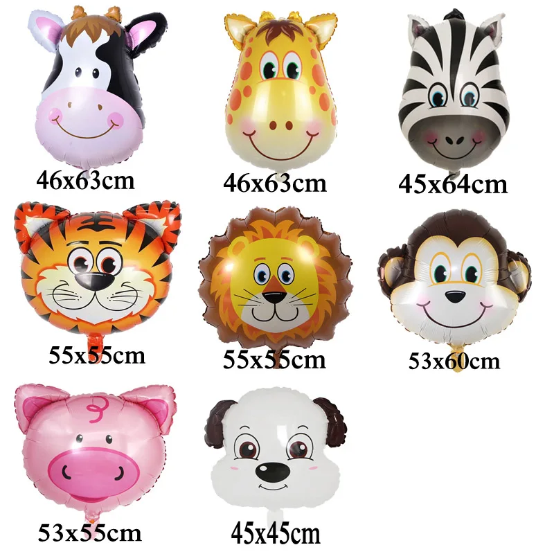 

3pc animal balloon animal head pig cow monkey deer tiger lion dog balloon for birthday party balloons children toys