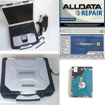

used Laptop CF-30 toughbook full set All Data Auto Repair Software Alldata V10.53 Mitchell on demand 5 in 1TB HDD ready to use