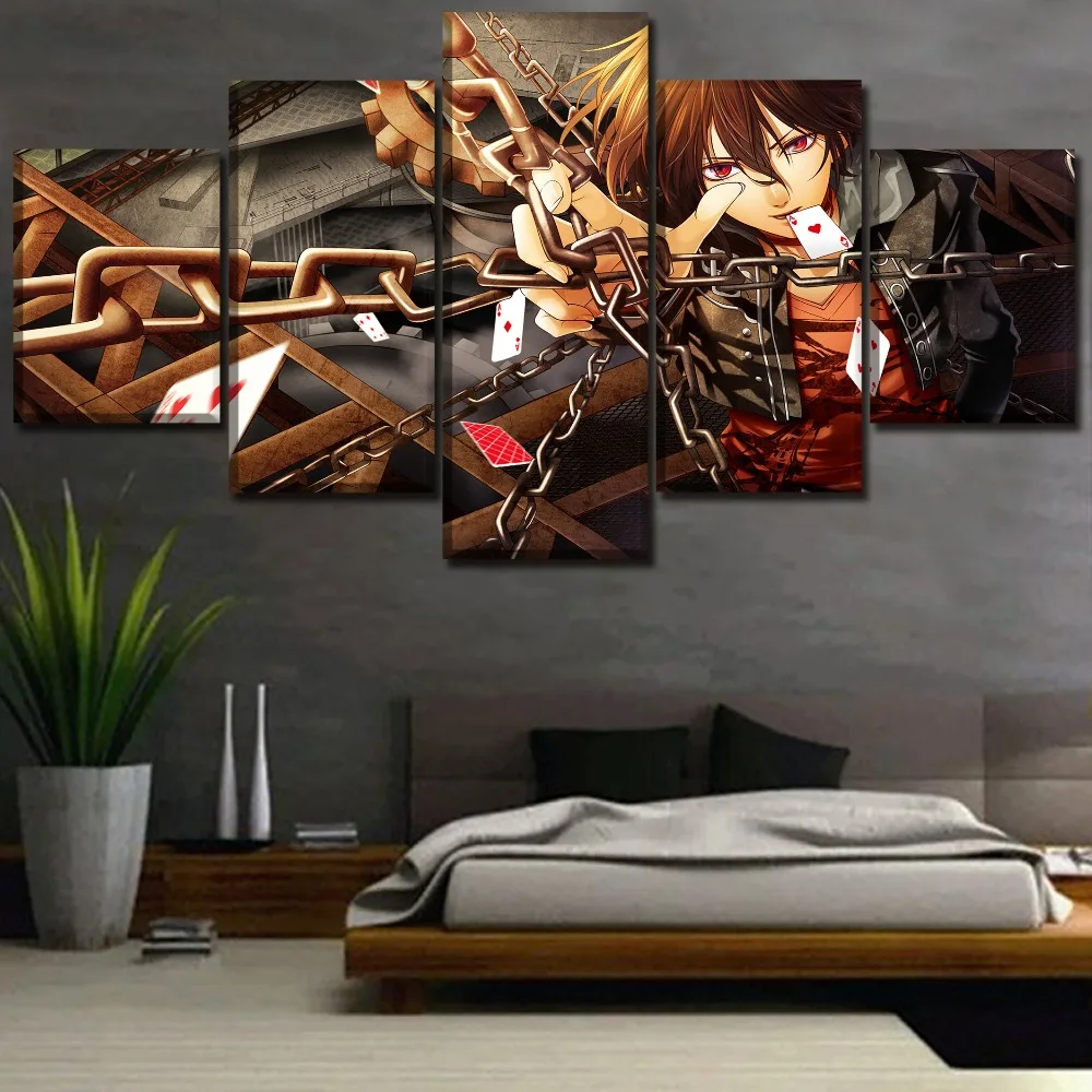 

Wall Art Modular Picture Framework5 Panels Anime Amnesia Poster For Bedroom Or Living Room Home Decor Canvas Printed Painting