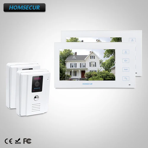 

HOMSECUR 7" Wired Video Door Entry Security Intercom with White Monitor : TC011-W (White)+TM704-W Monitor(White)