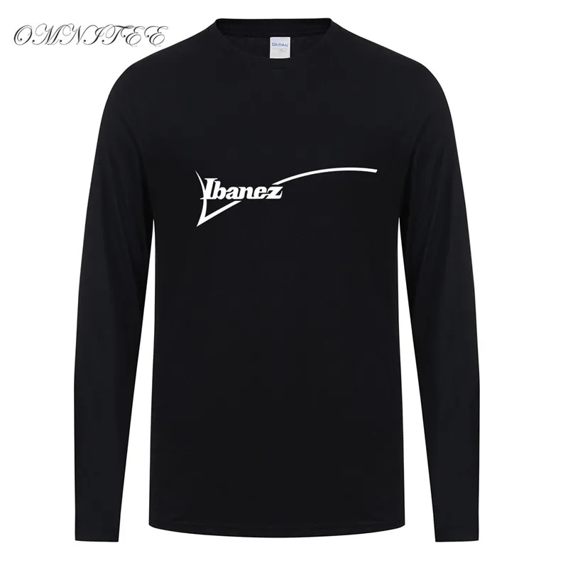 

Spring Ibanez Guitar T Shirts Men Cotton Long Sleeve Ibanez T-shirt Man Clothings Tops OZ-122