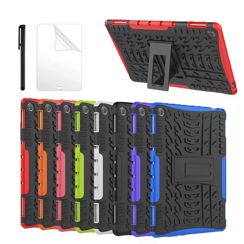 

Case for Huawei MediaPad M5 Lite 10'' BAH2-L09/W19/W09 10.1"rugged case Heavy Duty 2 in 1 Hybrid Durable Funda Tablet Case +film