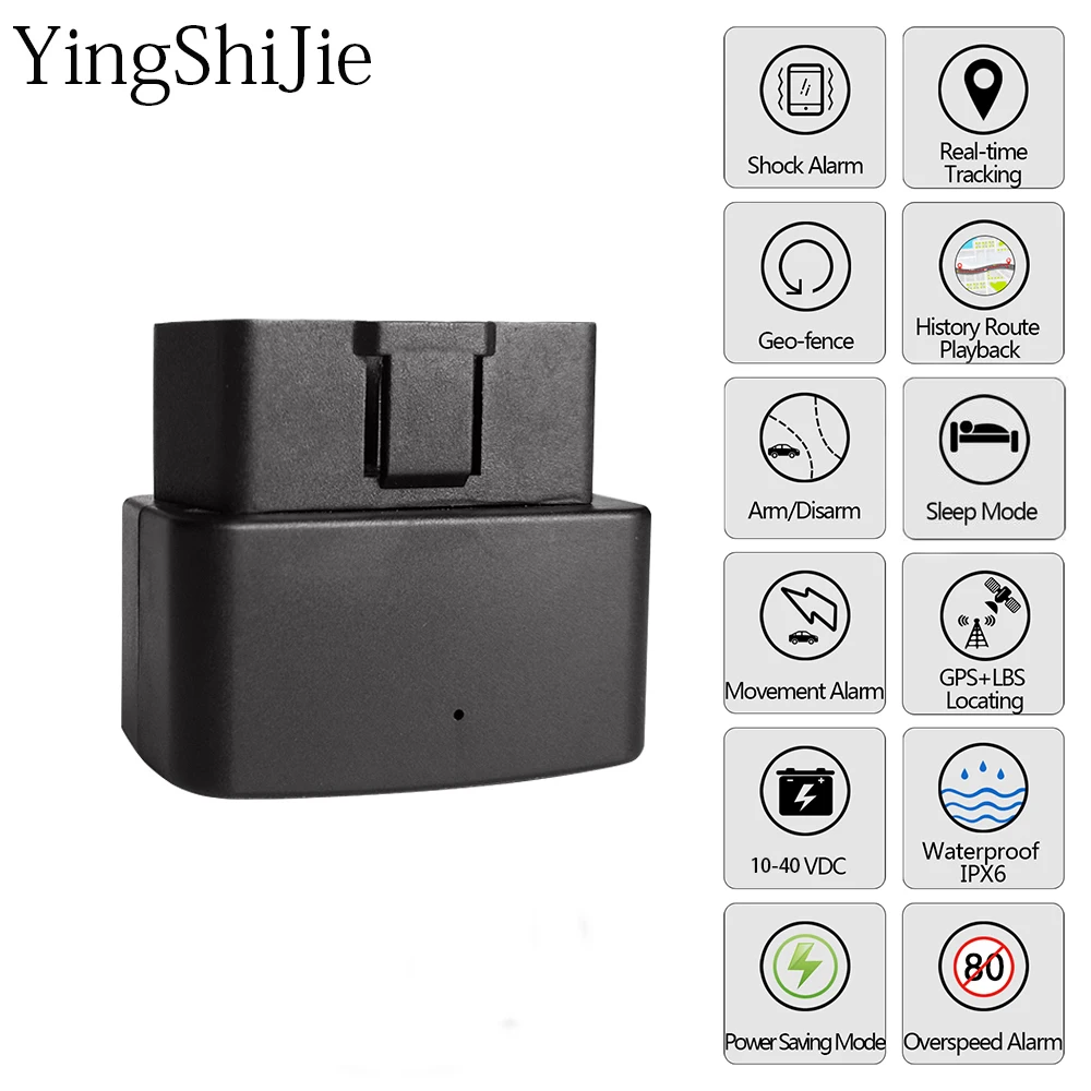 YingShiJie 16PIN OBD GPS Tracker Car GSM OBDII Vehicle Tracking Device