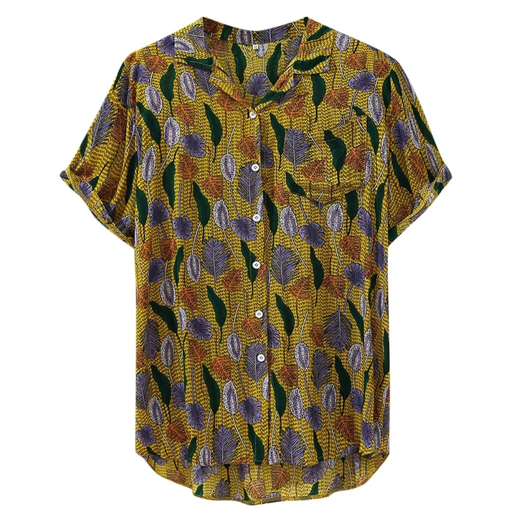 

20 Styles Summer Shirt Men Casual Short Sleeve Men's Floral Shirts Hawaii Casual Male Flower Print Beach Holiday Camisa 2XL