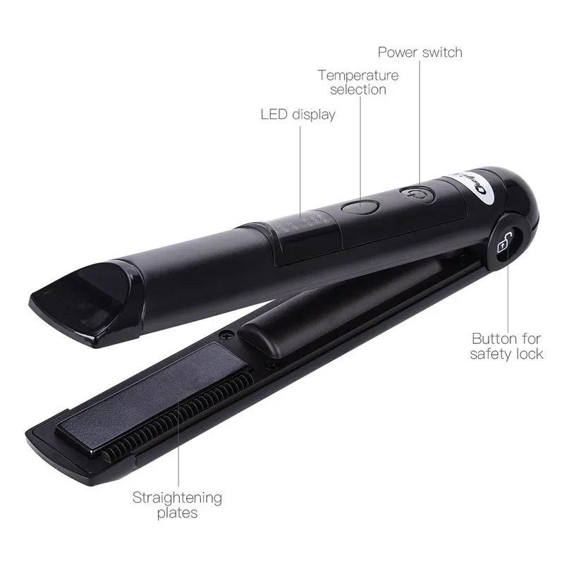 Mini USB Wireless Rechargeable Hair Straightener With lock system great for travel Cordless Flat iron Hair Curler Curling Wand49