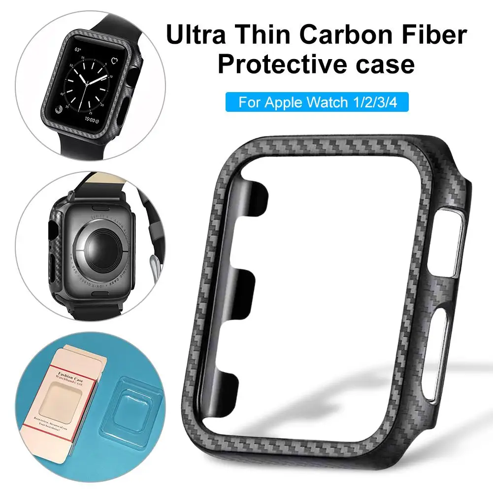 

For Iwatch 1 2 3 4 Protect Cover Ultra Thin Carbon Fiber Hard PC Edge Shock-Proof Full Body Protective Cover For IWatch 1 2 3 4