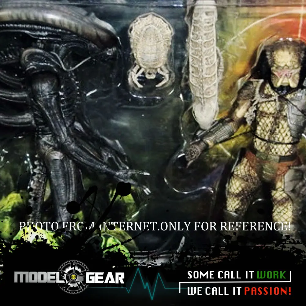 NECA Alien VS Predator AVP Warrior PVC Action Figure Model Toy 2pcs/set 7 neca movie avp aliens vs predator series guardian predator snake predator stalker predator toys pvc figure model gift