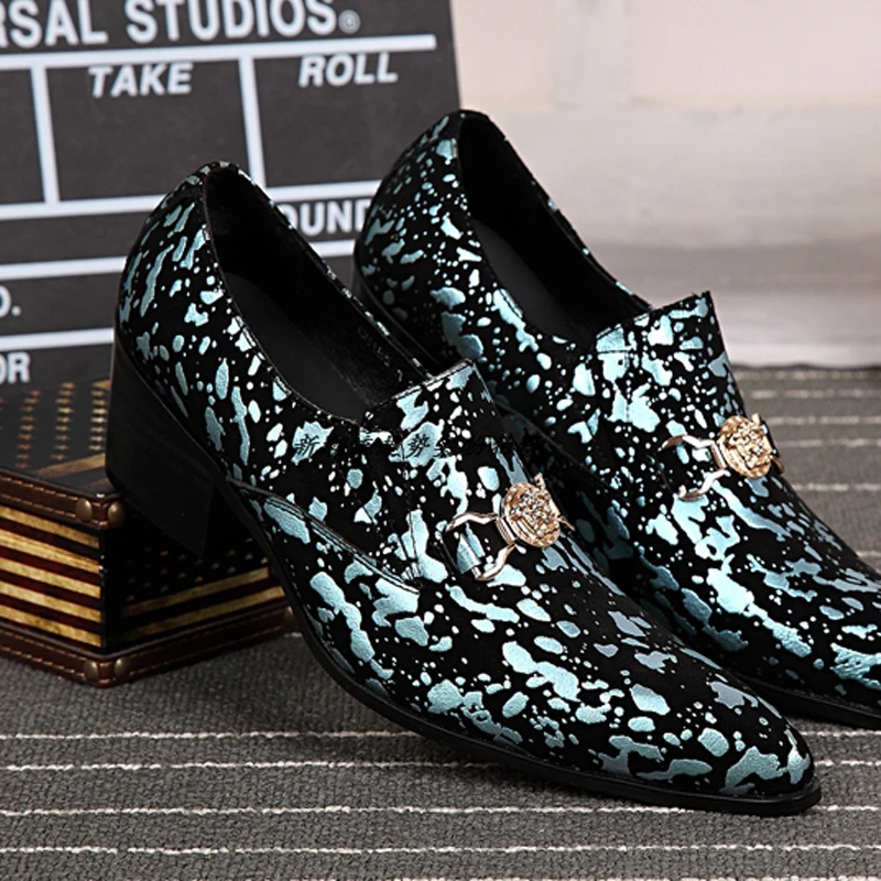 Korean Style Men's Casual Shoes Leather Shoes Buckle Increased British