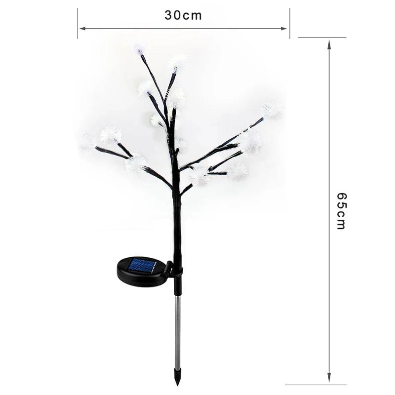 Светодиодный светильник на солнечной батарее, дерево, наружный садовый газон, ландшафтный светильник, RGB светодиодные лампы на солнечной батарее, патио, забор для рождественской елки, свадебное украшение - Испускаемый цвет: Snow light