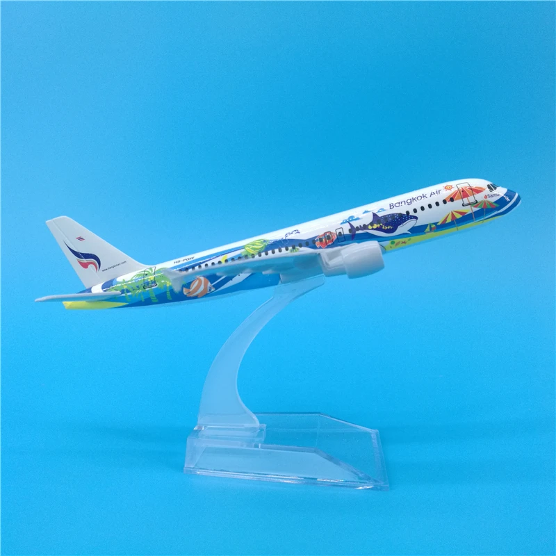 

16cm Airbus A320 Bangkok Fish Airline Model Thailand Bangkok Airplane Alloy Aircraft Model Birthday Holiday Gift Travel Souvenir