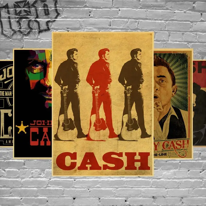 Country Music Singer Johnny Cash Posters Good Quality Painting Vintage Poster Kraft Paper For Home Bar Wall Decor/Stickers Country Music Singer Johnny Cash Posters Good Quality Painting Vintage Poster Kraft Paper For Home Bar Wall Decor/Stickers
